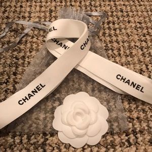 CHANEL Accessories - White camellia with ribbon CHANEL Accessories - White camellia with ribbon